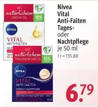 Rossmann Nivea Vital Anti Falten Tages oder Nachpflege 50 ml Angebot