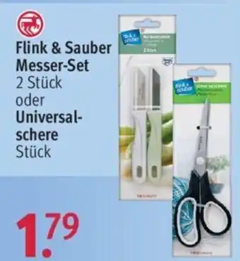 Rossmann Flink & Sauber Messer Set 2 Stück oder Universalschere Angebot