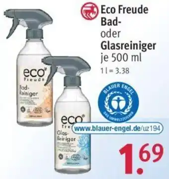 Rossmann Eco Freude Bad oder Glasreiniger 500 ml Angebot