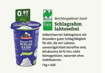 Ebl Naturkost Berchtesgadener land schlagrahm laktosefrei Angebot