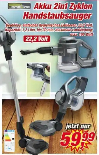 Posten Börse Home Line Akku 2in1 Zyklon Handstaubsauger 22,2 Volt Angebot