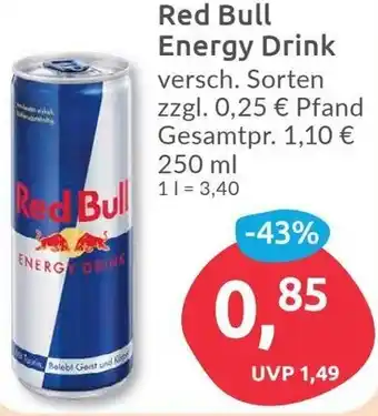 Budni Red Bull Energy Drink 250 ml Angebot