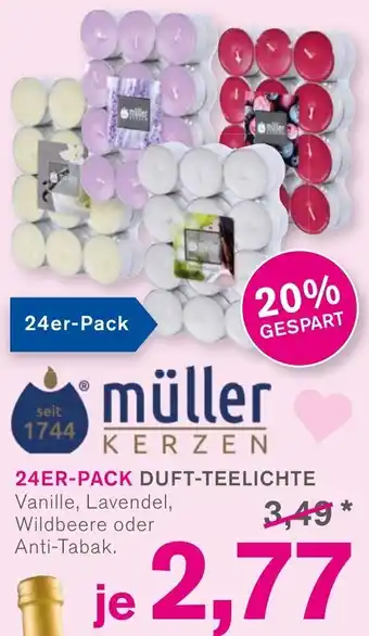 KODi Müller Kerzen 24er Pack Duft Teelichte Angebot