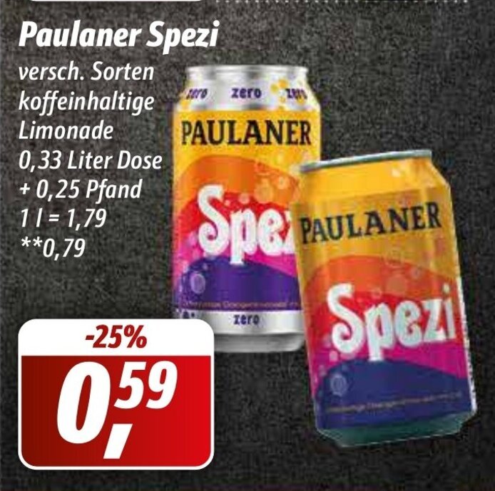 Paulaner Spezi 330ml Angebot bei Simmel