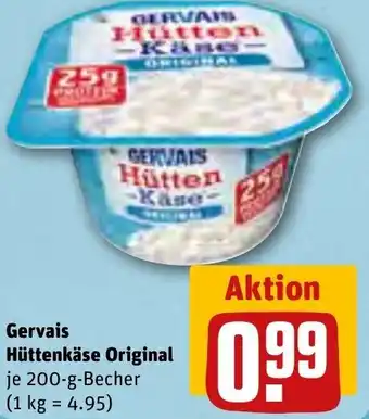 REWE Gervais Hüttenkäse Original 200 g Becher Angebot