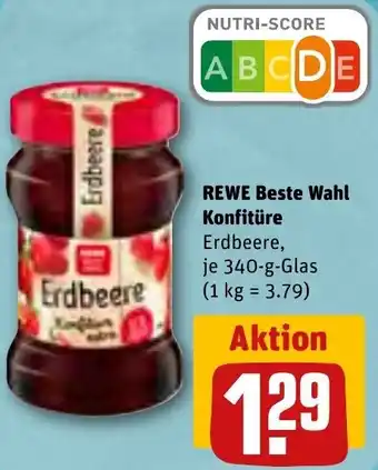 REWE Rewe Beste Wahl Konfitüre 340 g Glas Angebot