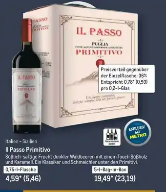 METRO Il passo primitivo Angebot