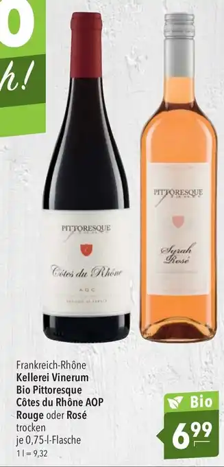 CITTI Markt Kellerei Vinerum Bio Pittoresque Cotes du Rhone AOP Rouge o. Rose 750ml Angebot