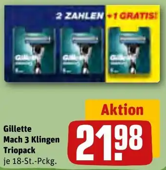 REWE Gillette Mach 3 Klingen Triopack 18 St. Pckg. Angebot