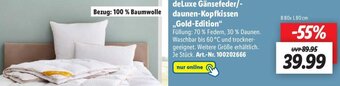Lidl Balette deLuxe Gänsefeder/daunen Kopfkissen ,,Gold Edition" Angebot