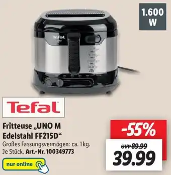 Lidl Tefal Fritteuse Uno M Edelstahl FF215D Angebot