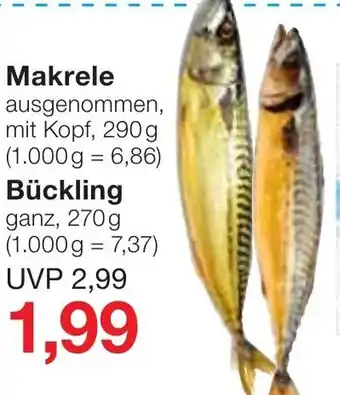 Jawoll Makrele 290g oder Bückling 270g Angebot