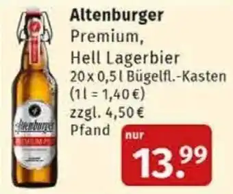 Markgrafen Altenburger Premium, Hell Lagerbier 20x0,5 L Angebot