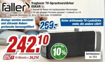 Expert Faller Tragbarer TV-Sprachverstärker OSKAR Angebot