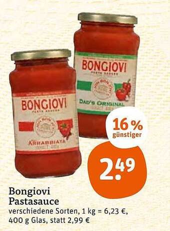 tegut Bongiovi pastasauce Angebot