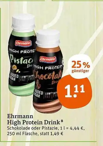 tegut Ehrmann high protein drink Angebot