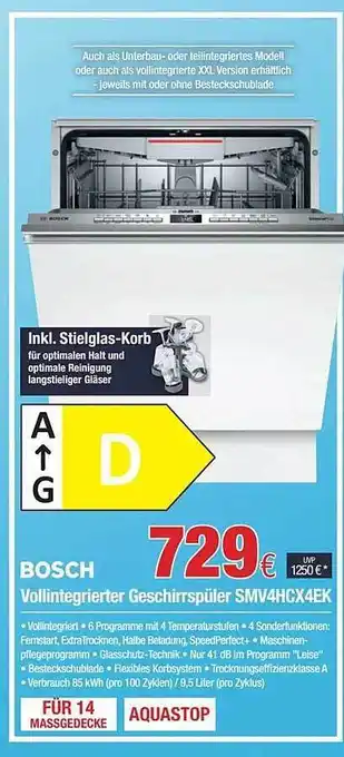 Electroplus Bosch vollintegrierter geschirrspüler smv4hcx4ek Angebot