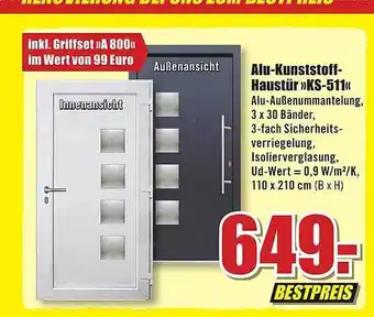 B1 Discount Baumarkt Alu-kunststoff haustür „ks-511“ Angebot