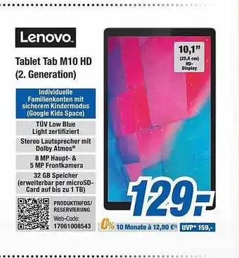 Expert Bening Lenovo tablet tab m10 hd (2. generation) Angebot