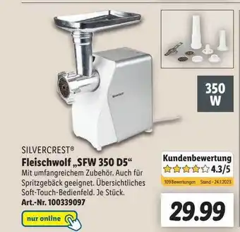 Lidl Silvercrest fleischwolf „sfw 350 d5“ Angebot