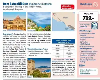 Lidl Reisen Rom & amalfiküste rundreise im italien Angebot