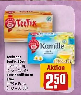 REWE Teekanne teefix 50er oder kamillentee 50er Angebot