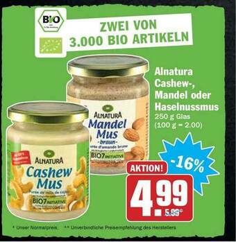 Hit Alantura Caschew- Mandel Oder Haselnussmus Angebot