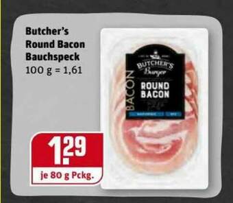 REWE Kaufpark Butcher's Round Bacon Bauchspeck Angebot