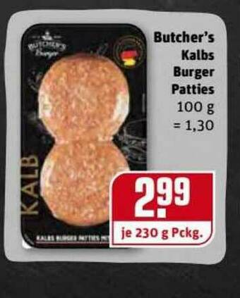 REWE Kaufpark Butcher's Kalbs Burger Patties Angebot