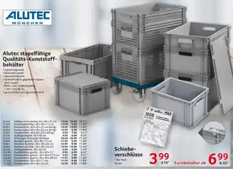 Selgros Alutec stapelfahige Qualitats-Kunststoffbehalter - Schiebeverschlusse Angebot