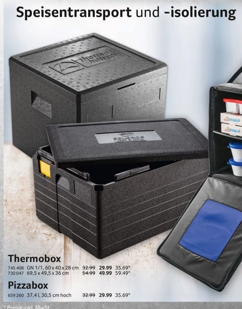 ThermoHauser Speisentransport u. isolierung Thermobox / Pizzabox