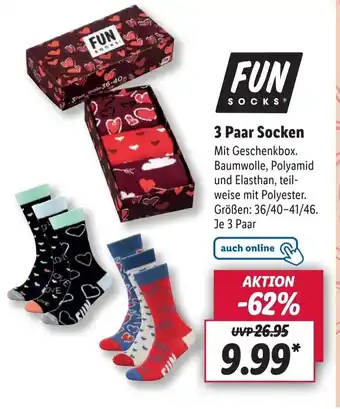 Lidl Fun Stocks 3 Paar Socken 36/40-41/46 Angebot