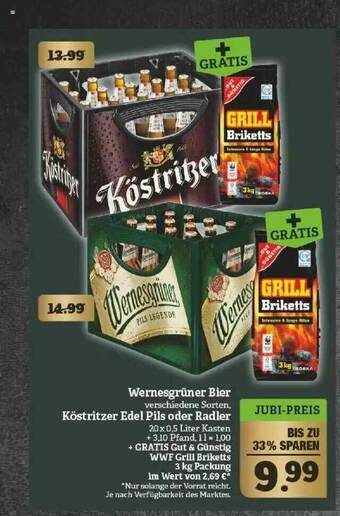 Marktkauf Wernesgrüner Bier, Köstritzer Edel Pils Oder Radler Angebot