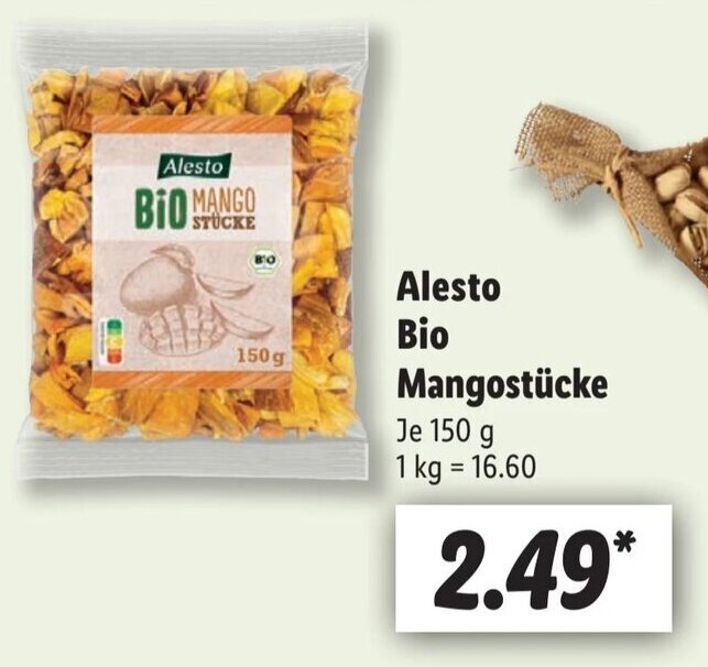 Alesto Bio Mangostücke 150 g Angebot bei Lidl