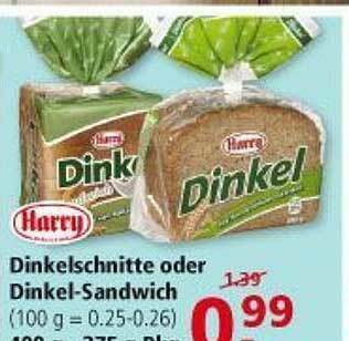 Multi Markt Harry Dinkelschnitte Oder Dinkel-sandwich Angebot