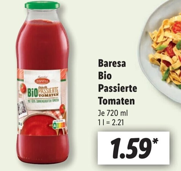 Baresa Bio Passierte Tomaten 720 ml Angebot bei Lidl