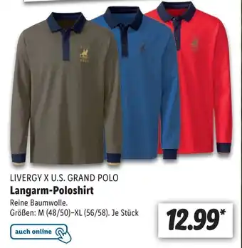 Lidl Livergy Langarm Poloshirt M(48/50)-XL(56/58) Angebot