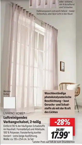 Lidl Livarno Home Luftreinigendes Vorhangschalset, 2 teilig 135 x 254 cm Angebot