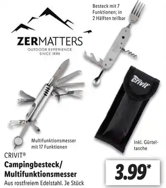 Lidl Crivit Campingbesteck/Multifunktionsmesser Angebot