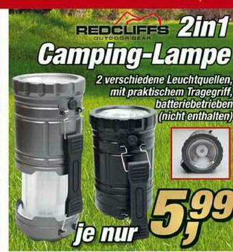 Posten Börse Redcliffs 2in1 Camping-lampe Angebot