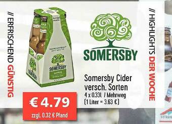 Getränkehaus Somersby Cider Versch. Sorten Angebot