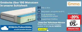 Lidl Emma One Kaltschaum Matratze Angebot