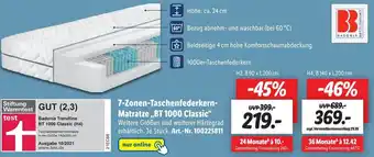 Lidl Badenia 7 Zonen Taschenfederkern Matratze BT 1000 Classic Angebot