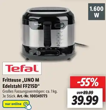 Lidl Tefal Fritteuse Uno M Edelstahl FF215D Angebot