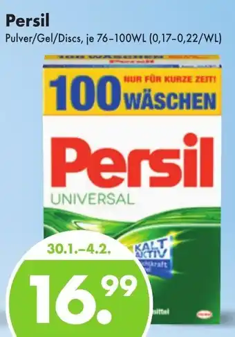 Trink und Spare Persil Pulver/Gel/Discs 76-100 WL Angebot