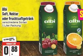 Edeka Frischemarkt Albi Saft, Nektar oder Fruchtsaftgetränk 1 Liter Packung Angebot