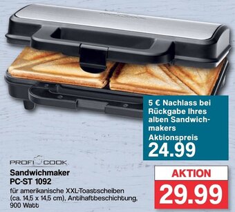 Famila Nord West Profi Cook Sandwichmaker PC-ST 1092 Angebot