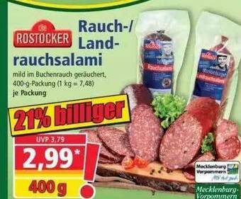 Norma Die Rostocker Rauch- Oder Landrauchsalami Angebot