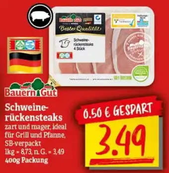 nah & gut Bauern Gut Schweinerückensteaks 400g Packung Angebot