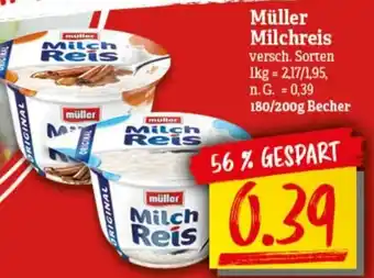 nah & gut Müller Milchreis 180/200 g Becher Angebot